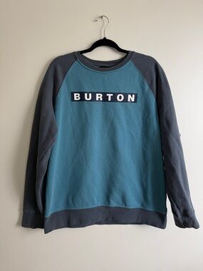Burton Men's Teal Body with Charcoal Sleeves Crewneck